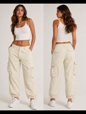 TNA Off-White Drawstring Pants